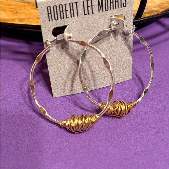 Robert Lee Morris Gold Hoop Earrings - Picture 6 of 8